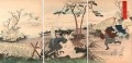 鶴狩り訪問 1898年 豊原周信 美人首絵